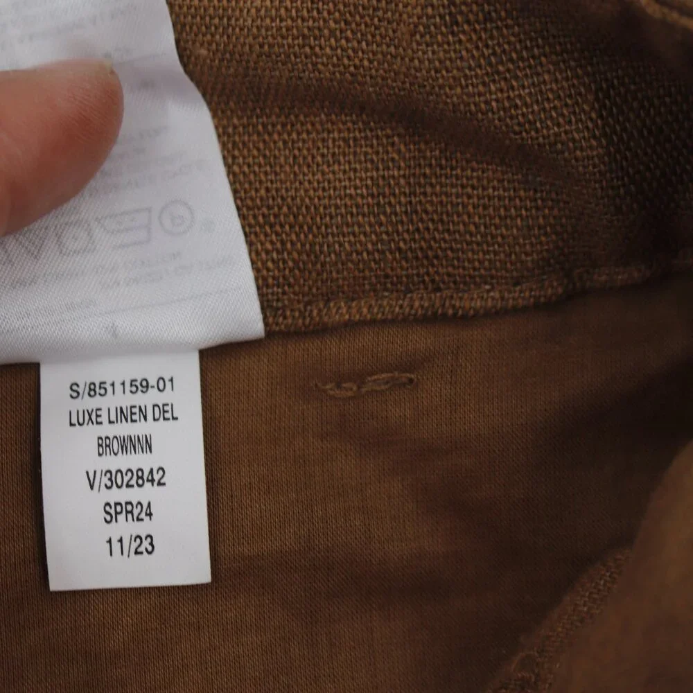 NWT Banana Republic Cargo Suit Pants Womens 4 wide Leg Linen Blend Brown trouser